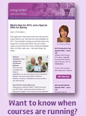 Subscribe to my Integral NLP newsletter for updates and special offers.